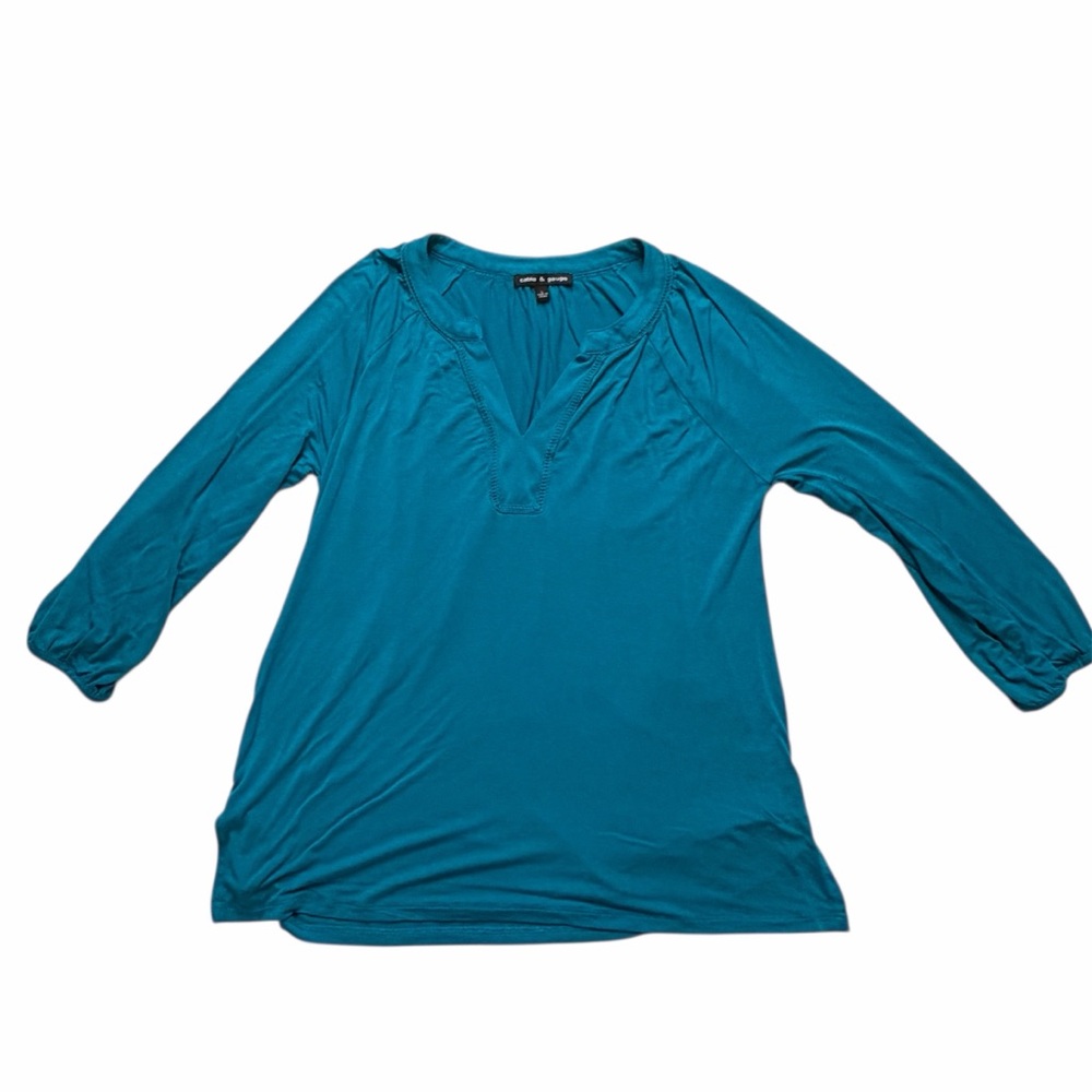Cable & Gauge Teal Tunic Top